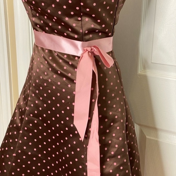 Gunne Sax Jessica McLintock Vintage Strapless Dress Polka Dot - Picture 6 of 8